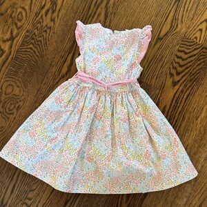 Floral Kids Dress with Pink Accents
